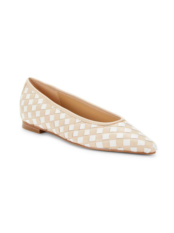 Marc Fisher Damaria ​Two-Tone Woven Leather Ballet Flats