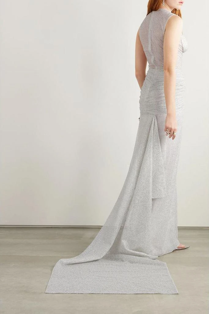 Sandra Mansour Sunlight ruched glittered tulle gown 3
