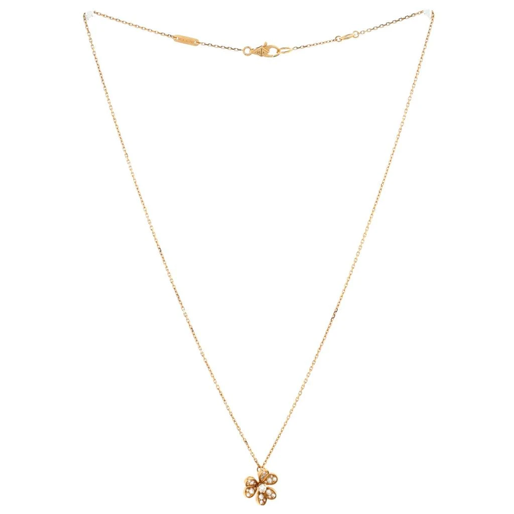 Van Cleef & Arpels Frivole Pendant Necklace 18K Yellow Gold with Pave Diamonds Mini 3