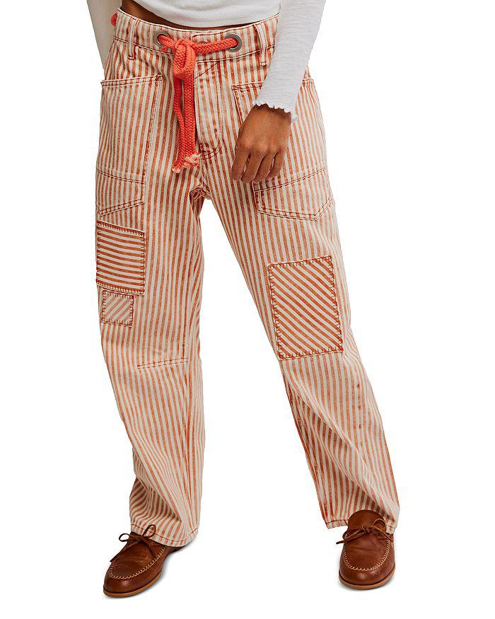 Free People Moxie Railroad Low Slung Jeans in Citrus