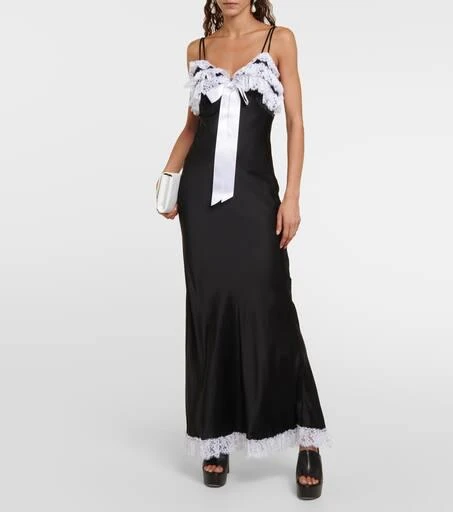 Rodarte Lace-trimmed silk maxi dress 2