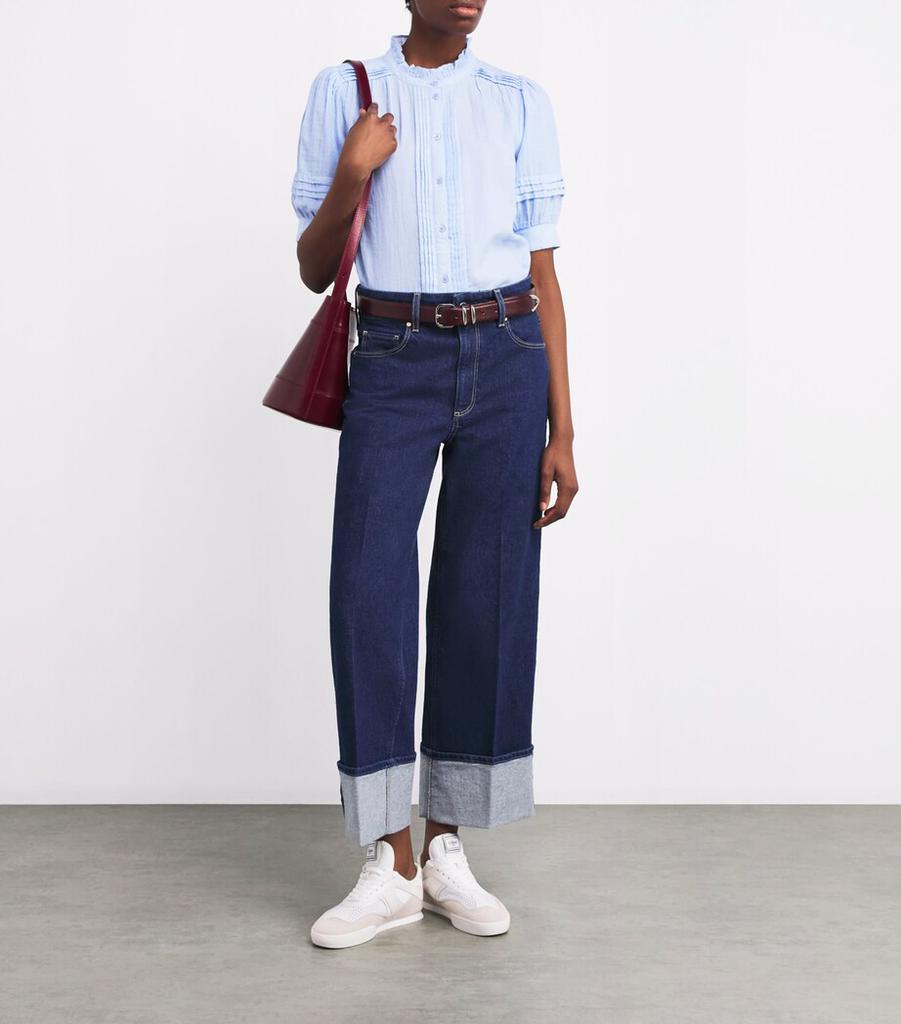 ME+EM Cotton Frill-Trim Blouse