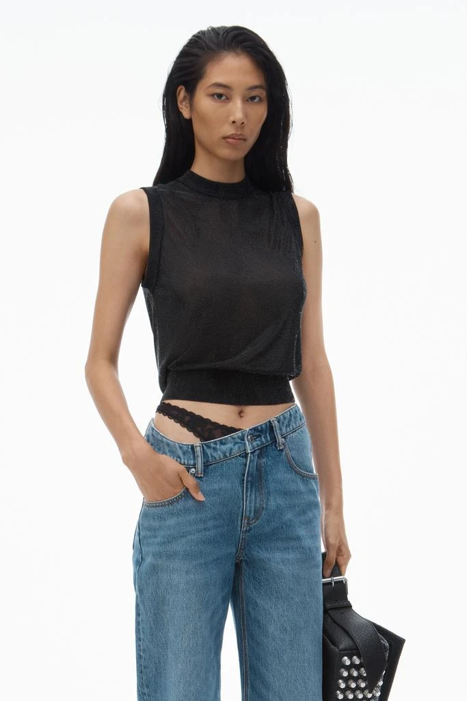 Alexander Wang Pre-Styled Denim Jeans with Asymmetrical Lace Waistband 6