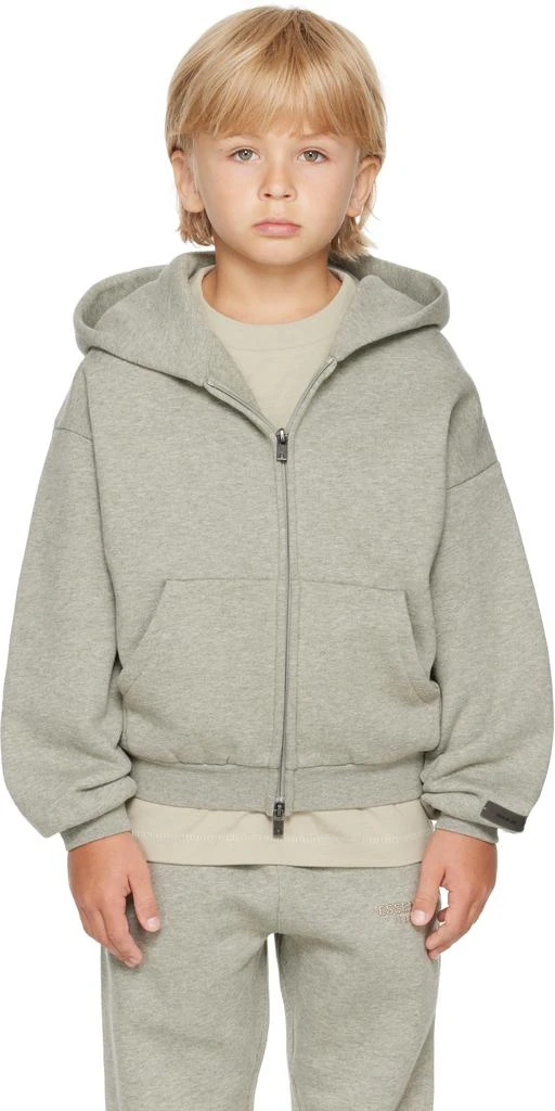 Essentials Kids Gray Fleece Zip Up Hoodie
