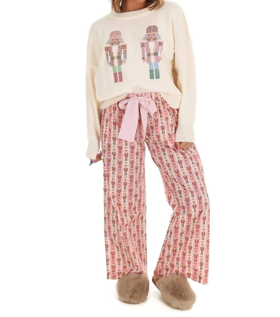 Peach Love Toy Soldier Pajama Pants In Baby Pink