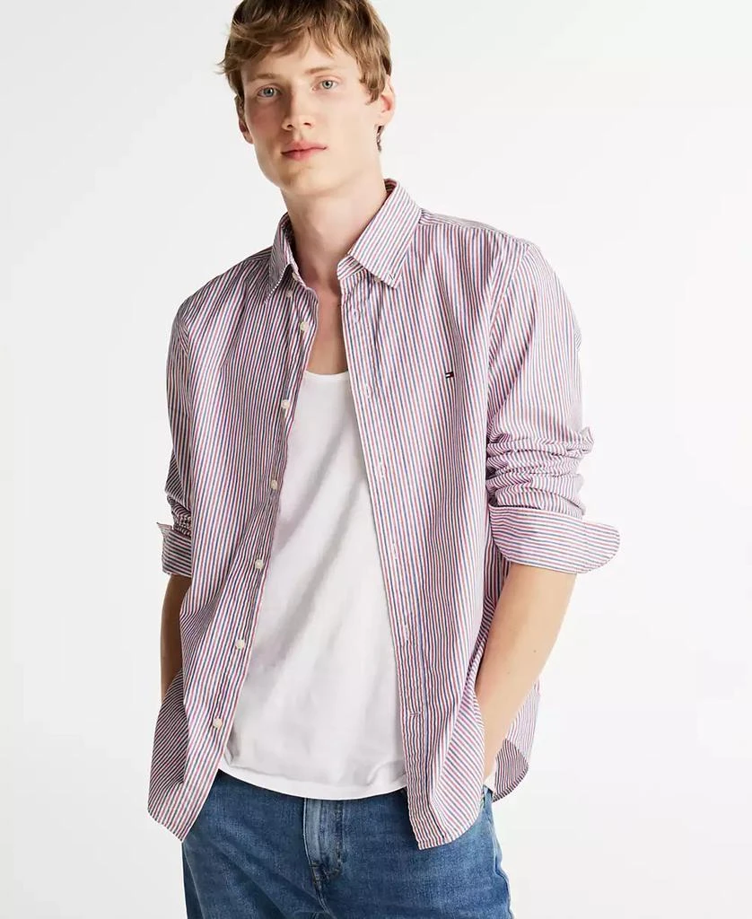 Tommy Hilfiger Men
s Regular-Fit Striped Poplin Shirt 1