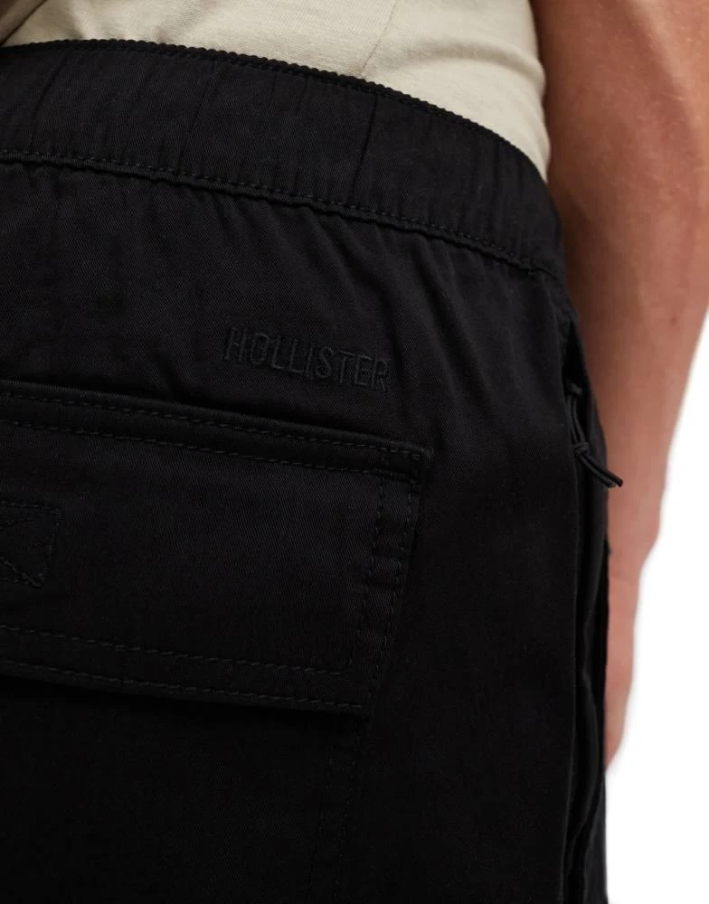 HOLLISTER Hollister cotton nylon loose fit parachute cargo joggers in black 4