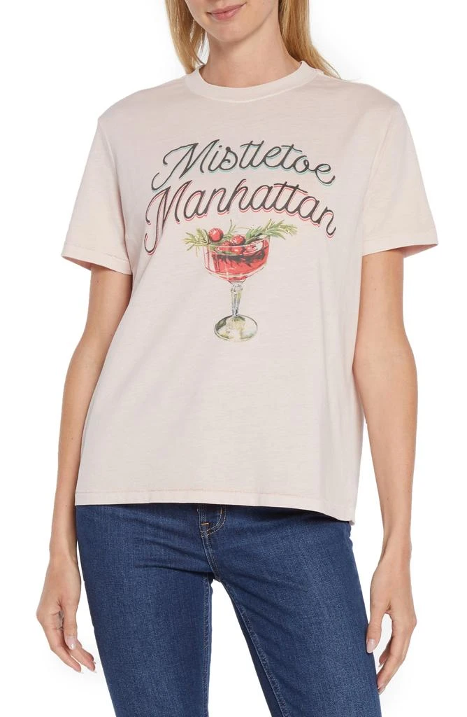 Wildfox Ryan Mistletoe Manhattan Graphic T-Shirt 1