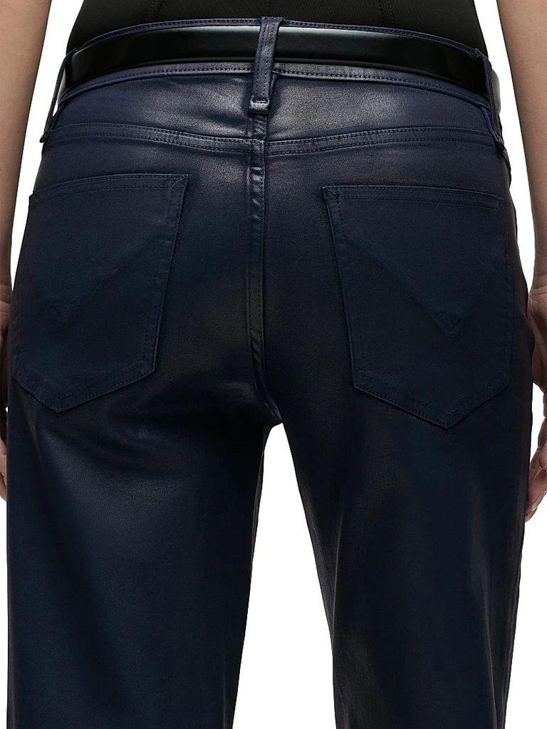 Hudson Rosie Waxed High-Rise Wide-Leg Jeans 8