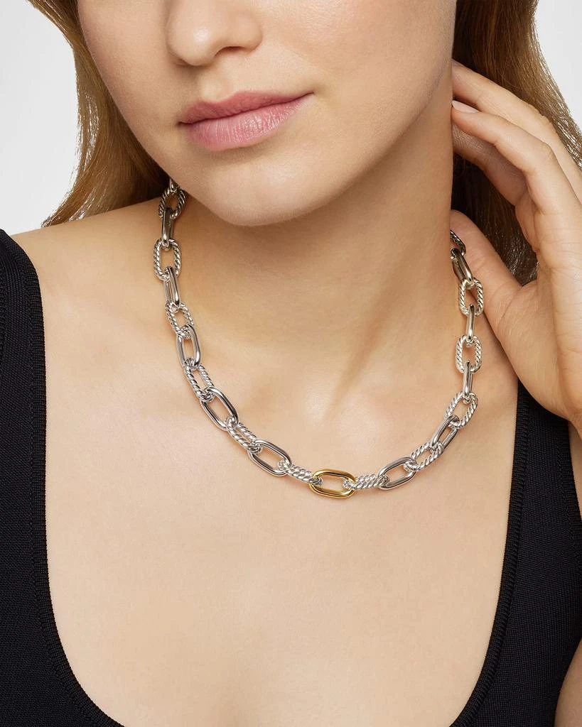 David Yurman DY Madison Chain Necklace in Silver with 18K Gold, 11mm 6