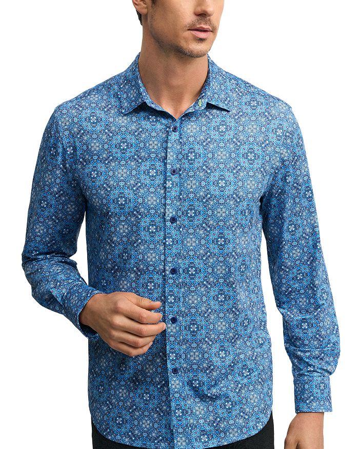 Robert Graham Zante Performance Stretch Printed Classic Fit Button Down Shirt