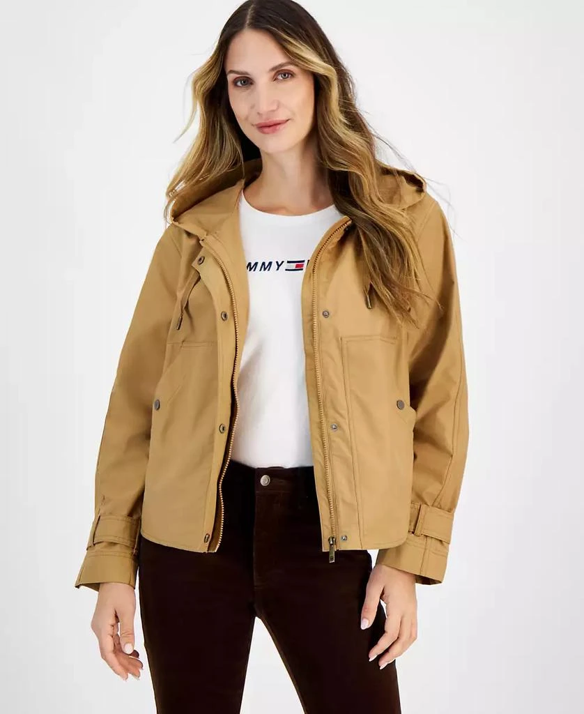 Tommy Hilfiger Women's Hooded Belted-Cuff Utility Jacket 1