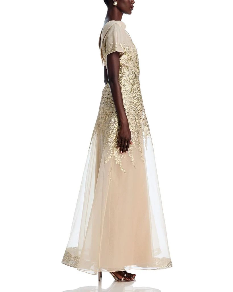 Teri Jon Metallic Organza Gown 5