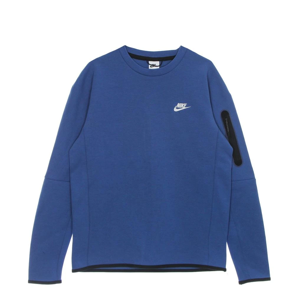 NIKE Men's Lightweight Crewneck Sweatshirt Sportswear Tech Fleece Dk Marina Blue/light Bone 1