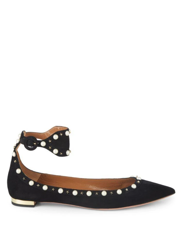 Aquazzura Harlow Studded Ankle-Strap Flats 5