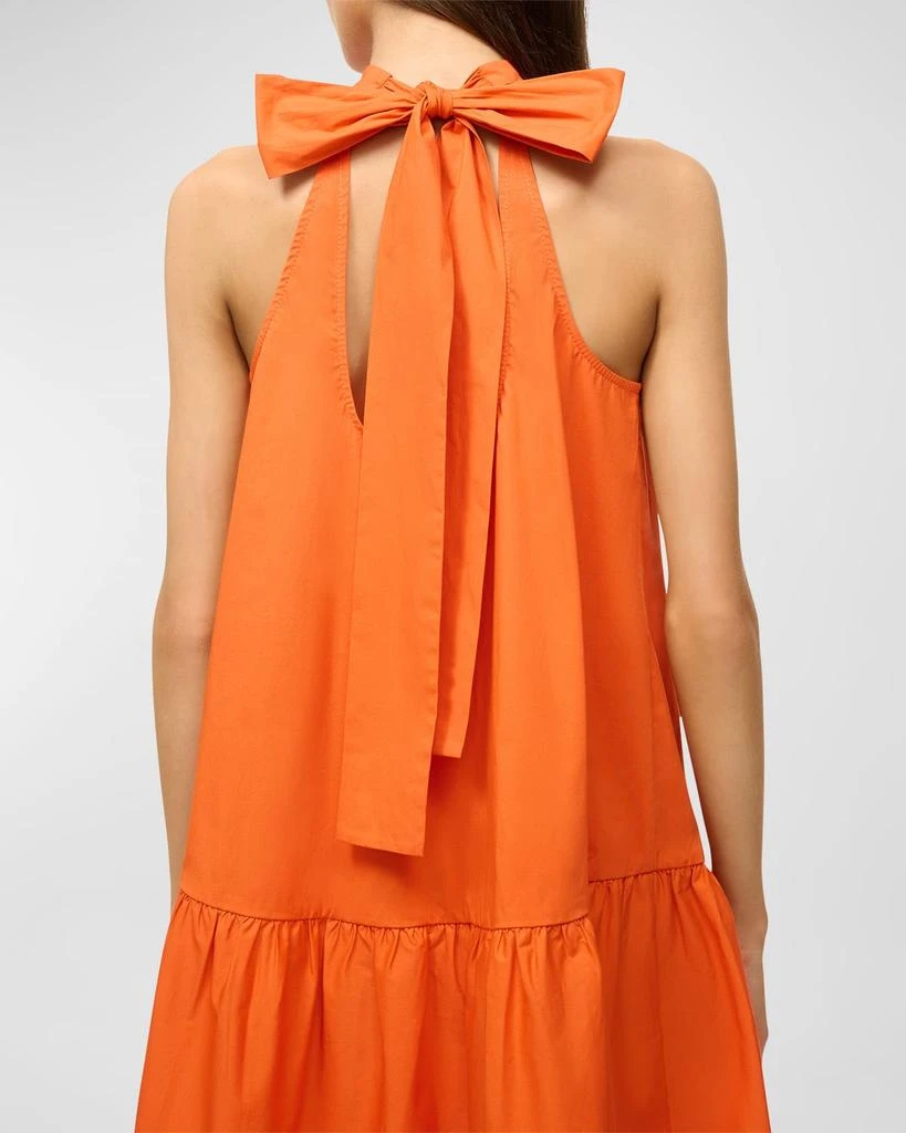 Staud Marlowe Tie-Neck Mini Cotton Poplin Dress 4