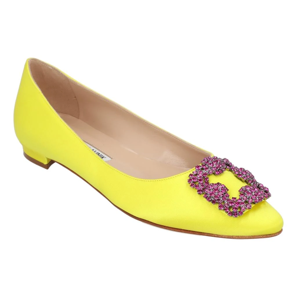 Manolo Blahnik Hangisi Flat Yellow 2