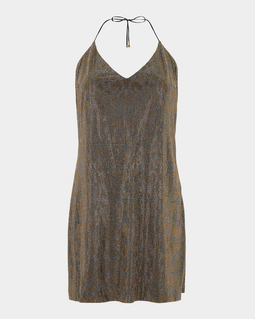 Roberto Cavalli Jaguar Strass Halter Mini Slip Dress