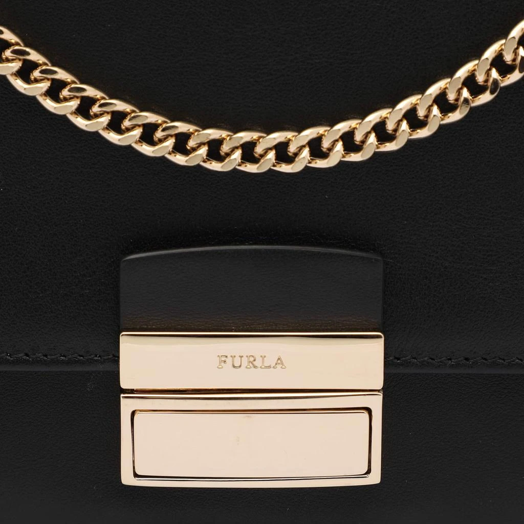 Furla Furla Black Leather Push Lock Flap Crossbody Bag 5
