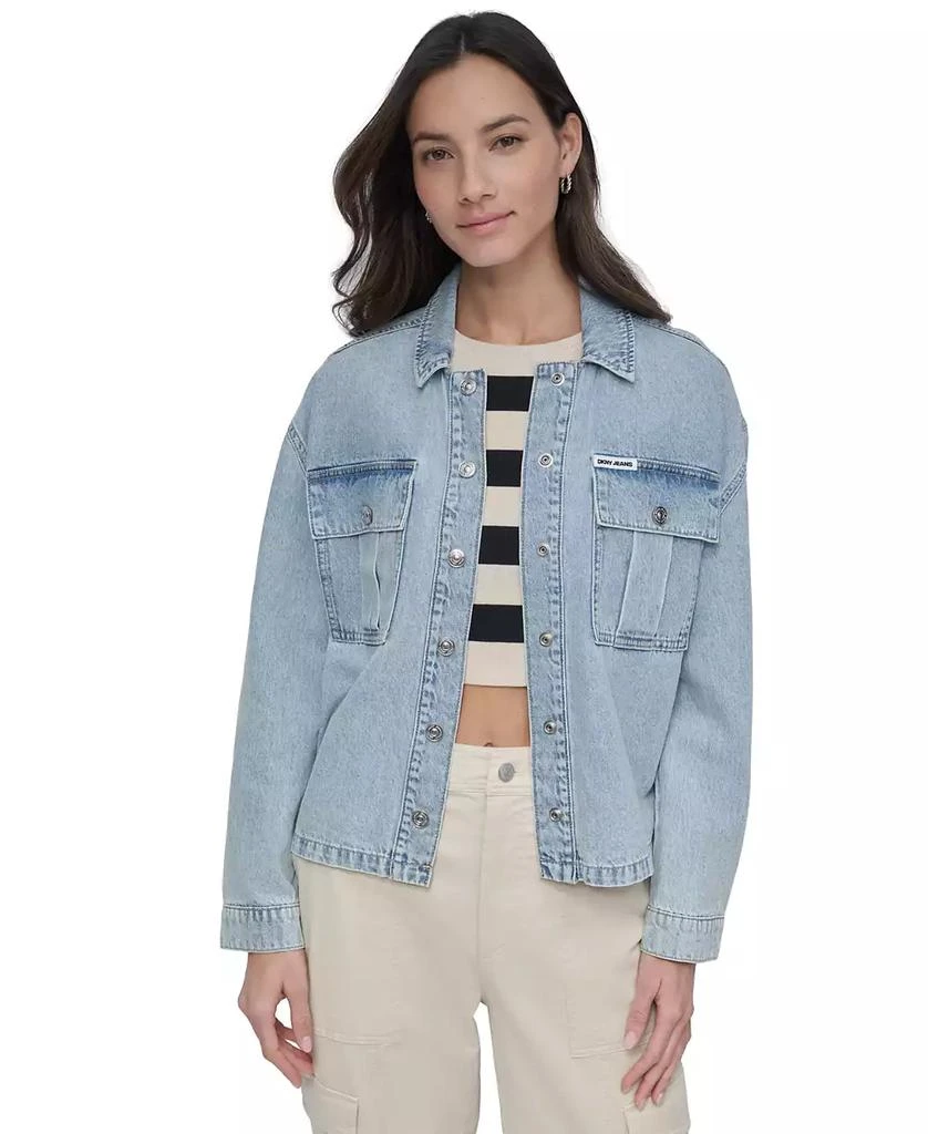 DKNY Women's Utility Pocket Denim Jacket 6