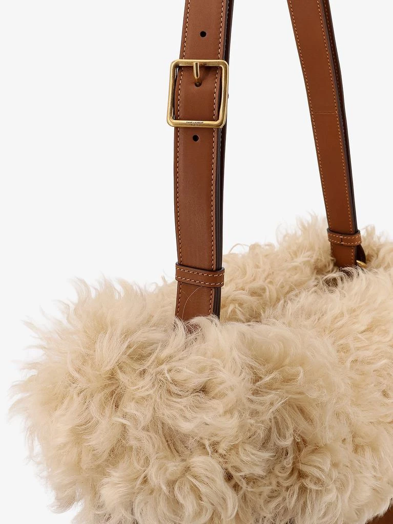Yves Saint Laurent Suede shoulder bag with shearling profile 5