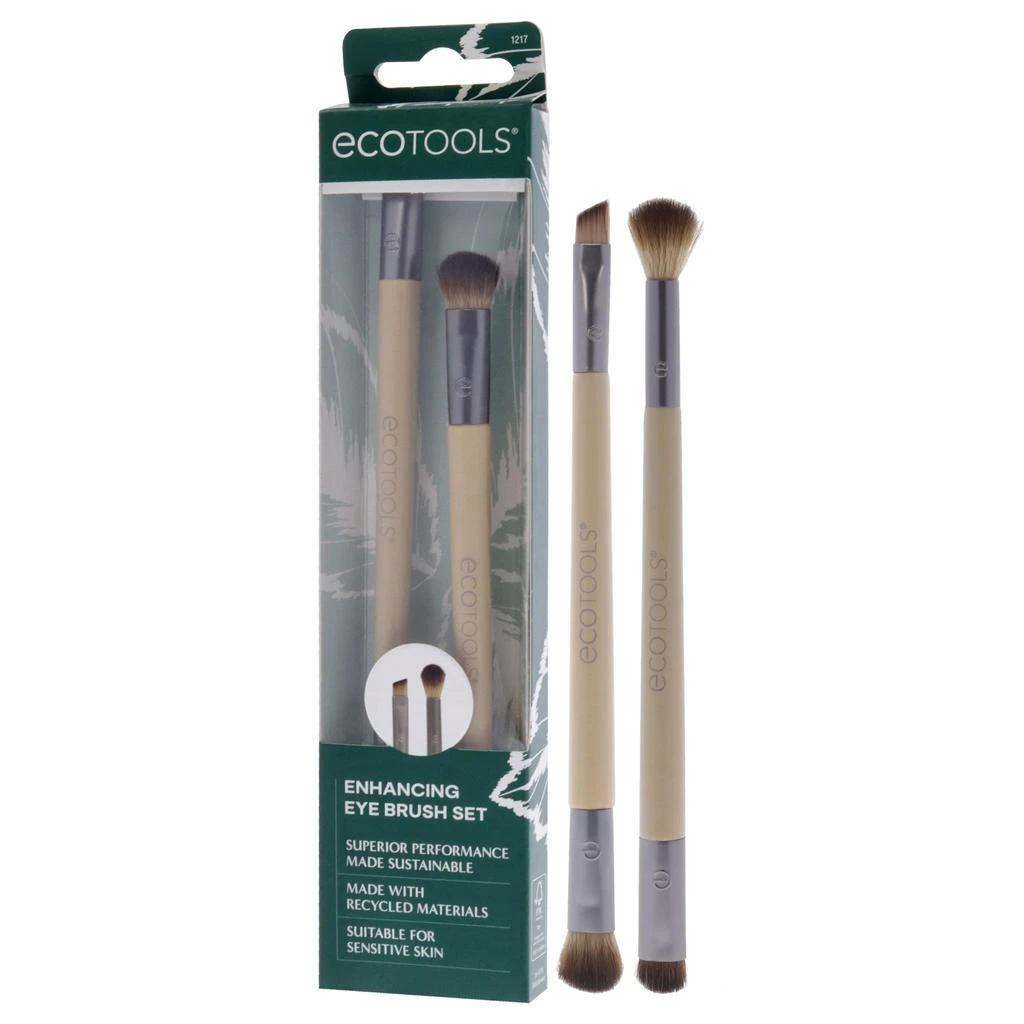 EcoTools Enhancing Duo Eye Brush Set by  for Women - 2 Pc Shade Plus Define Eye Brush Duo, Smudge Plus Blend Eye Brush Duo 4