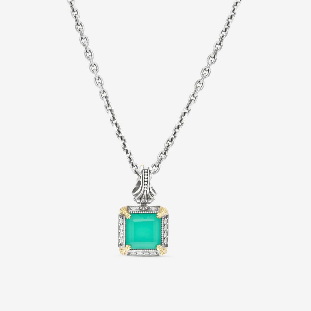 Konstantino Konstantino Sterling Silver and 18K Yellow Gold, Chalcedony Doublet and White Topaz Pendant Necklace C-MEKJ699-497 1