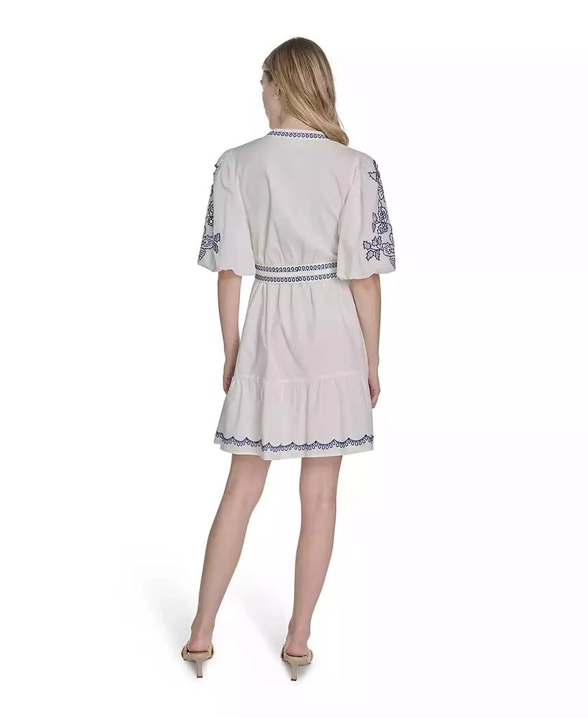 Eliza J Women's Cotton Embroidered A-Line Dress 4