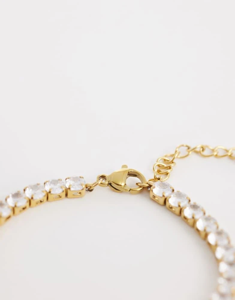 Abbott Lyon Abbott Lyon tennis bracelet in 18k plated stainless steel in gold 2