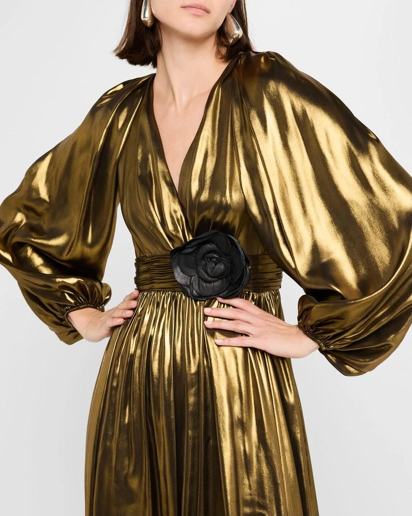Shop Blouson-Sleeve Metallic Foile Gown on Sale at BeyondStyle  Get 64%  Off Blouson-Sleeve Metallic Foile Gown with Limited-Time Flash Deals,  Exclusive Discounts, and Special Offers. Enjoy Unbeatable Savings on Blouson-Sleeve  Metallic
