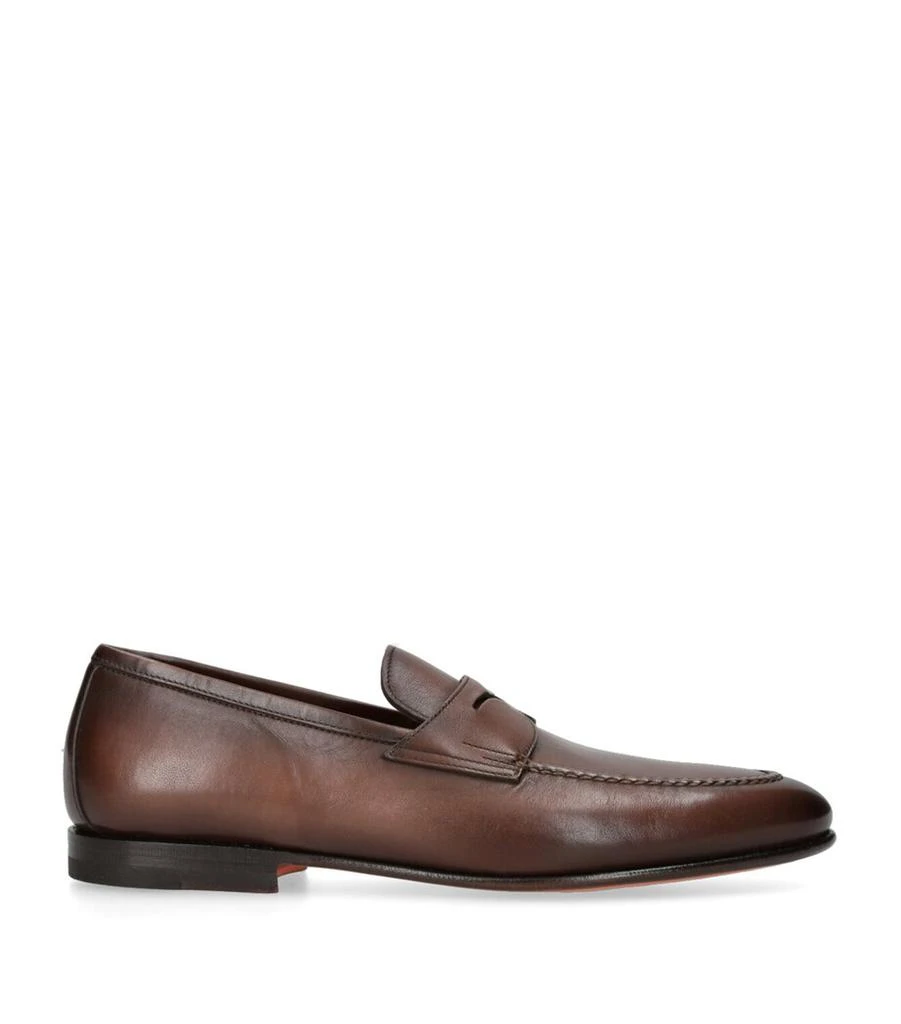 Santoni Leather Carlos Loafers 3