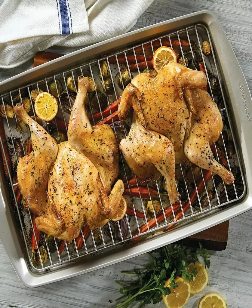 Rachael Ray Nonstick Jumbo 13" x 19" Cookie Pan with Roasting Rack 9