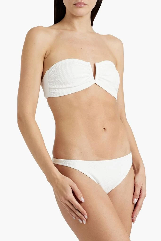 MELISSA ODABASH Alba stretch-seersucker bandeau bikini top 2