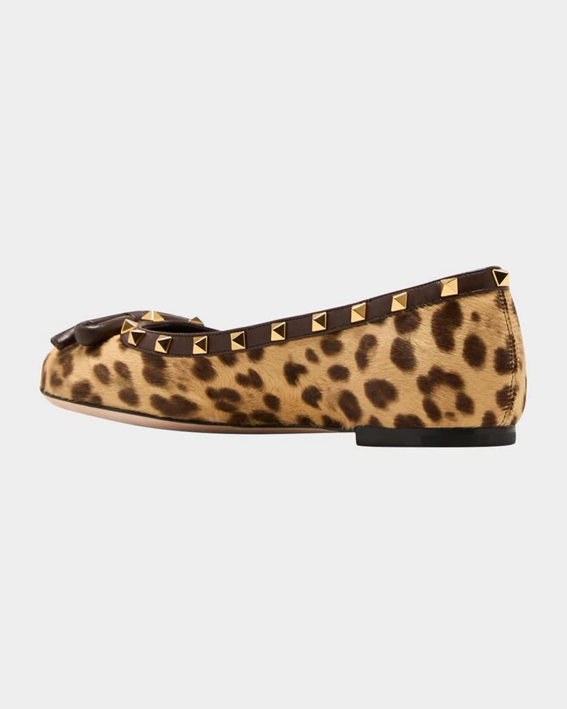 Valentino Rockstud Leopard Bow Ballerina Flats 3