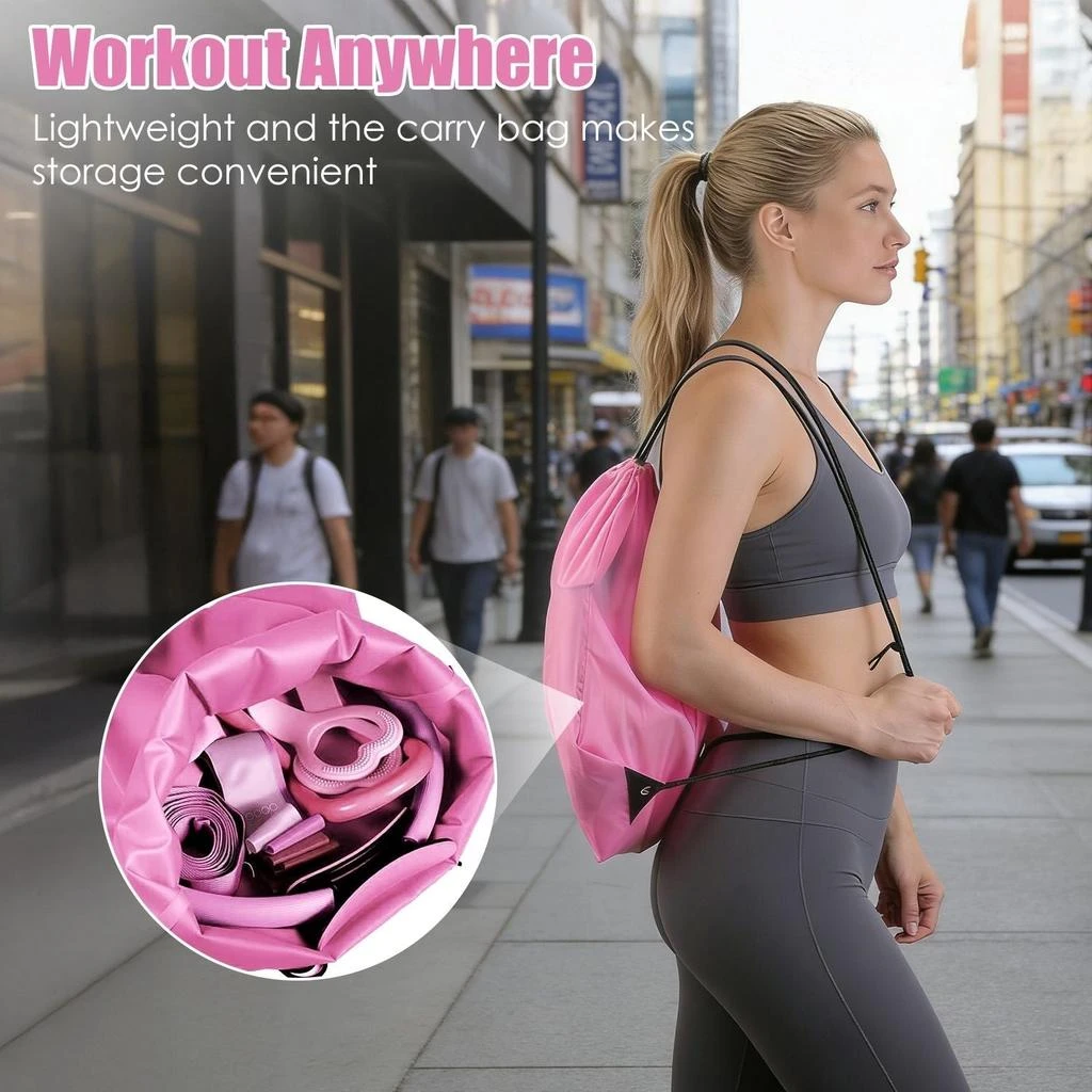 ENVI2ULTRA 14Pcs Pilates Ring Set with Resistance Bands Yoga Ball Non-Slip Socks, All-in-One Home Gym Equipment for Core Arm Back Training, Portable for Travel 2