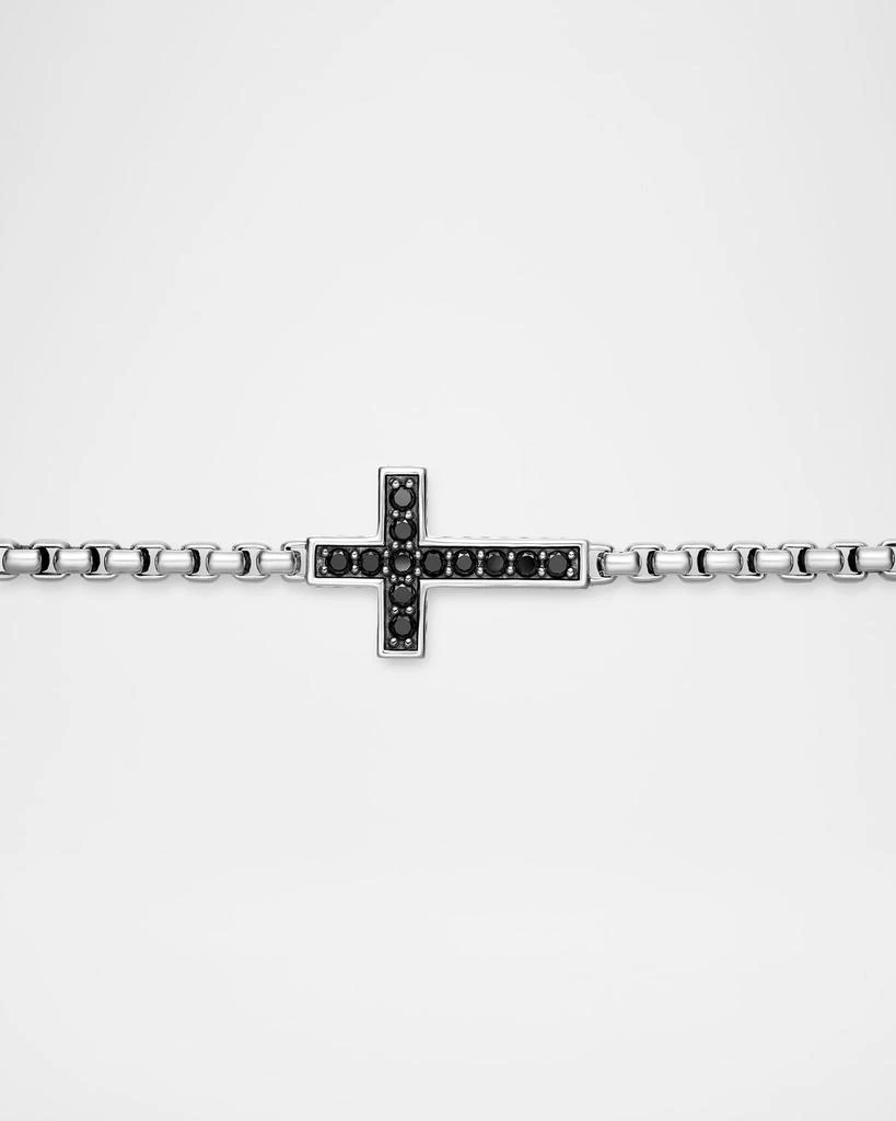 David Yurman Men's Streamline Cross Station Necklace in Silver with Black Diamonds, 3.6mm, 20"L 5