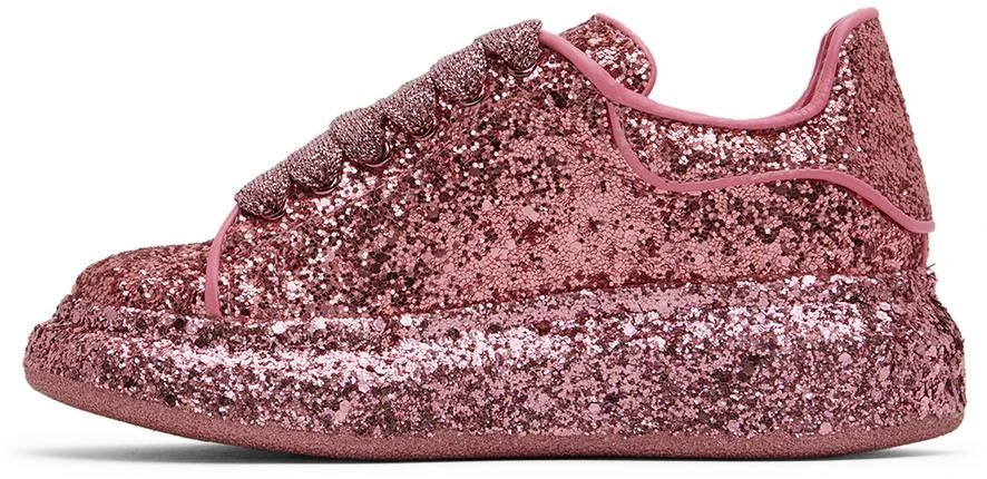 Alexander McQueen Kids Pink All Over Glitter Sneakers 3