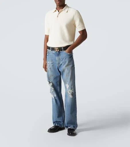 Dolce 
Gabbana DG knitted cotton polo shirt 2