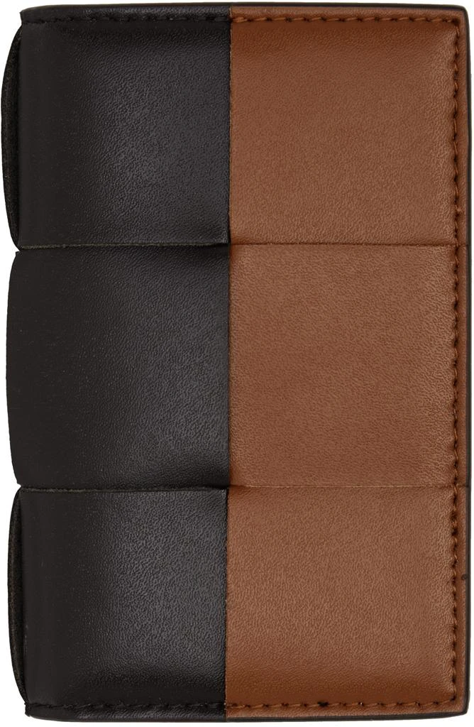 Bottega Veneta Brown & Tan Cassette Flap Card Case Wallet 1
