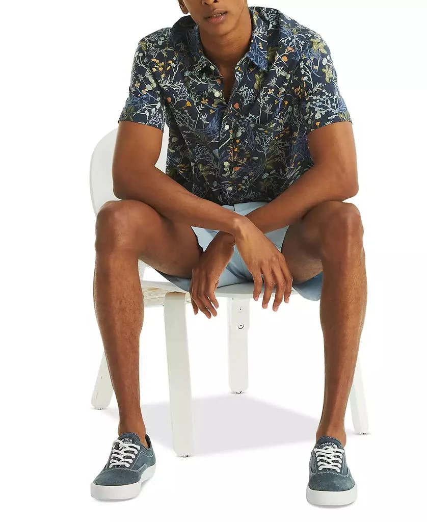 Nautica Men's Short Sleeve Button-Front Floral Print Shirt 4