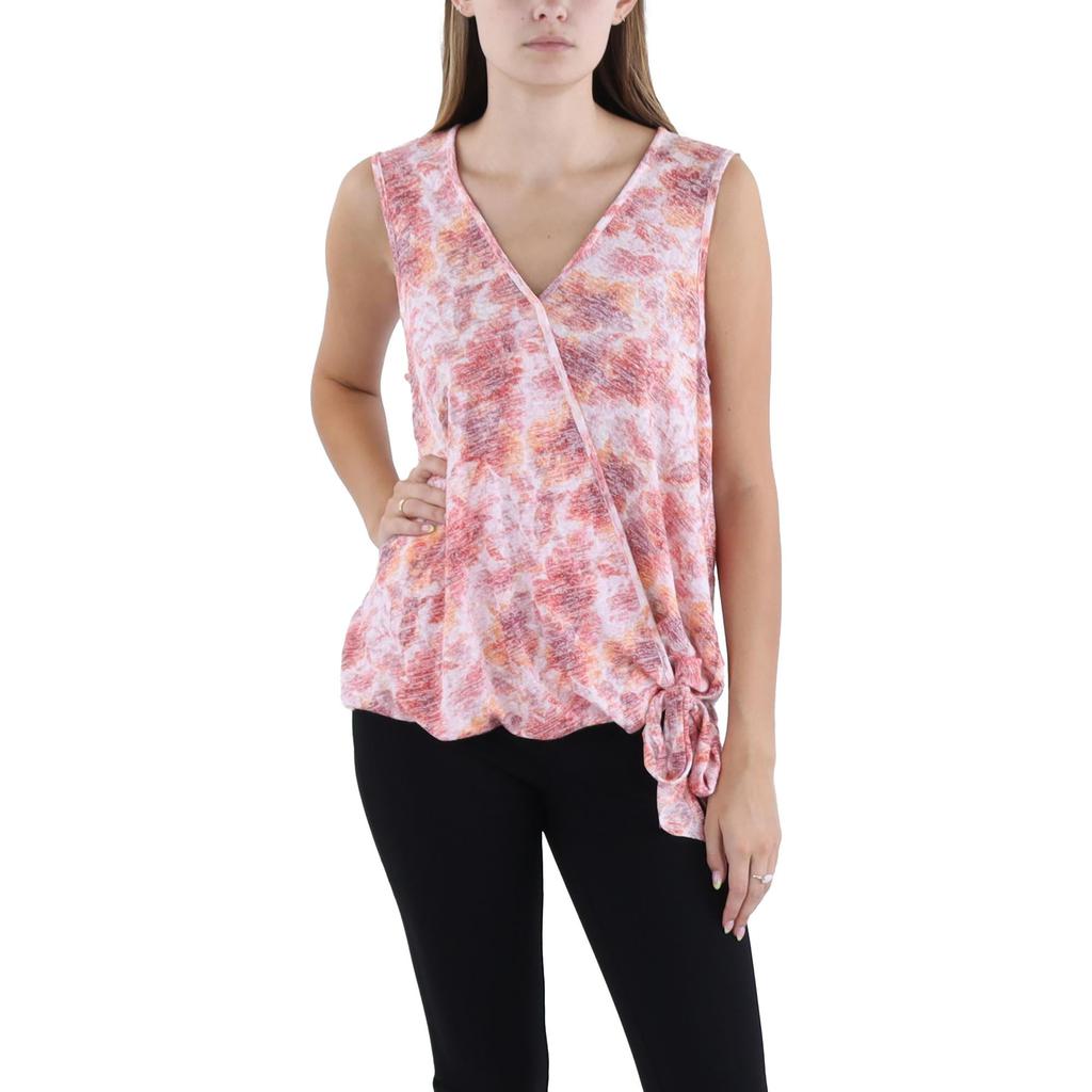 Bobeau Womens Aztec Print Open Front Shell