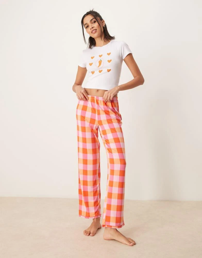 Urban Threads Urban Threads co-ord trousers in red gingham print 1
