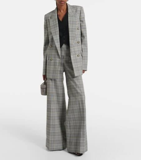 Stella McCartney Checked wool flared pants 2