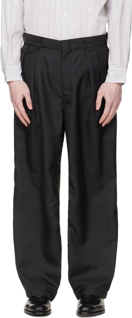 Nanamica Black Polyester Twill Club Trousers