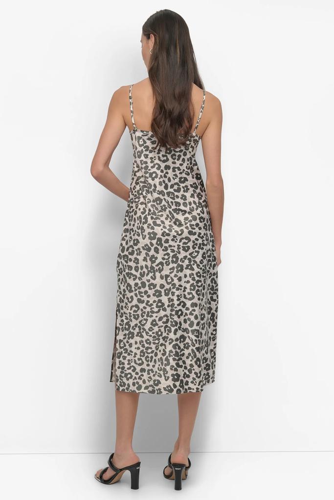 DKNY HIGH-SPLIT MIDI SLIP DRESS
