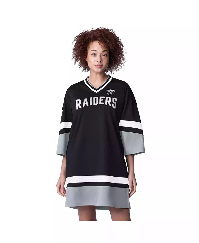 Women's Starter Black Las Vegas Raiders Slap Shot 3/4 Sleeve Sneaker Dress Size: Medium Women's Starter Black Las Vegas Raiders Slap Shot 3/4 Sleeve Sneaker Dress Size: Medium