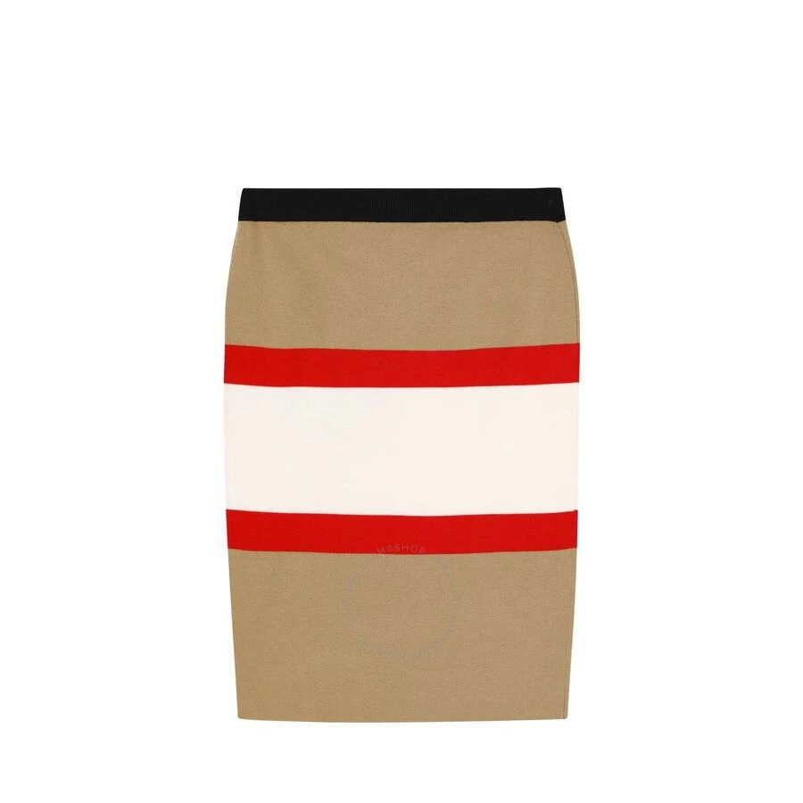 Burberry Logo Patch Color-Block Stripe Skirt 2