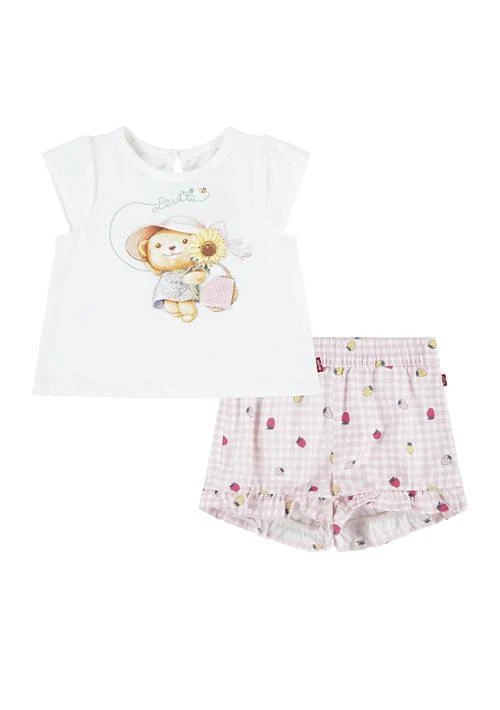 Levi's S Baby Girls Graphic T Shirt And Printed Shorts Set 1