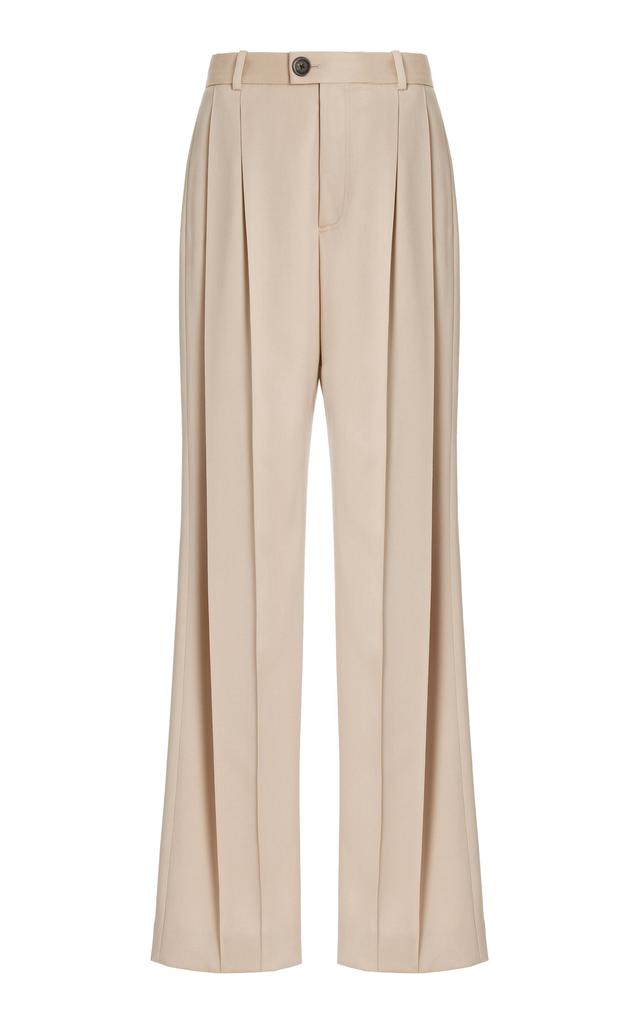 Peter Do Peter Do - Deep Pleat Wool Straight-Leg Pants - Neutral - L - Moda Operandi