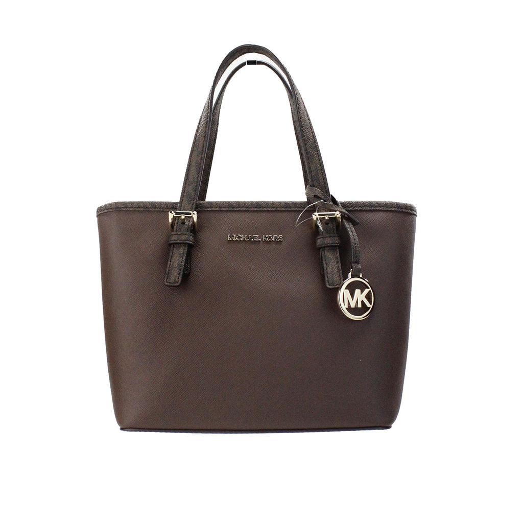 Michael Kors Michael Kors Jet Set Mocha Leather XS Carryall Top Zip Tote Bag Women's Purse